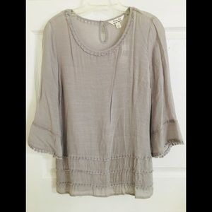 Krazy Kat Boutique Brand Grey Fringe Trim Tunic